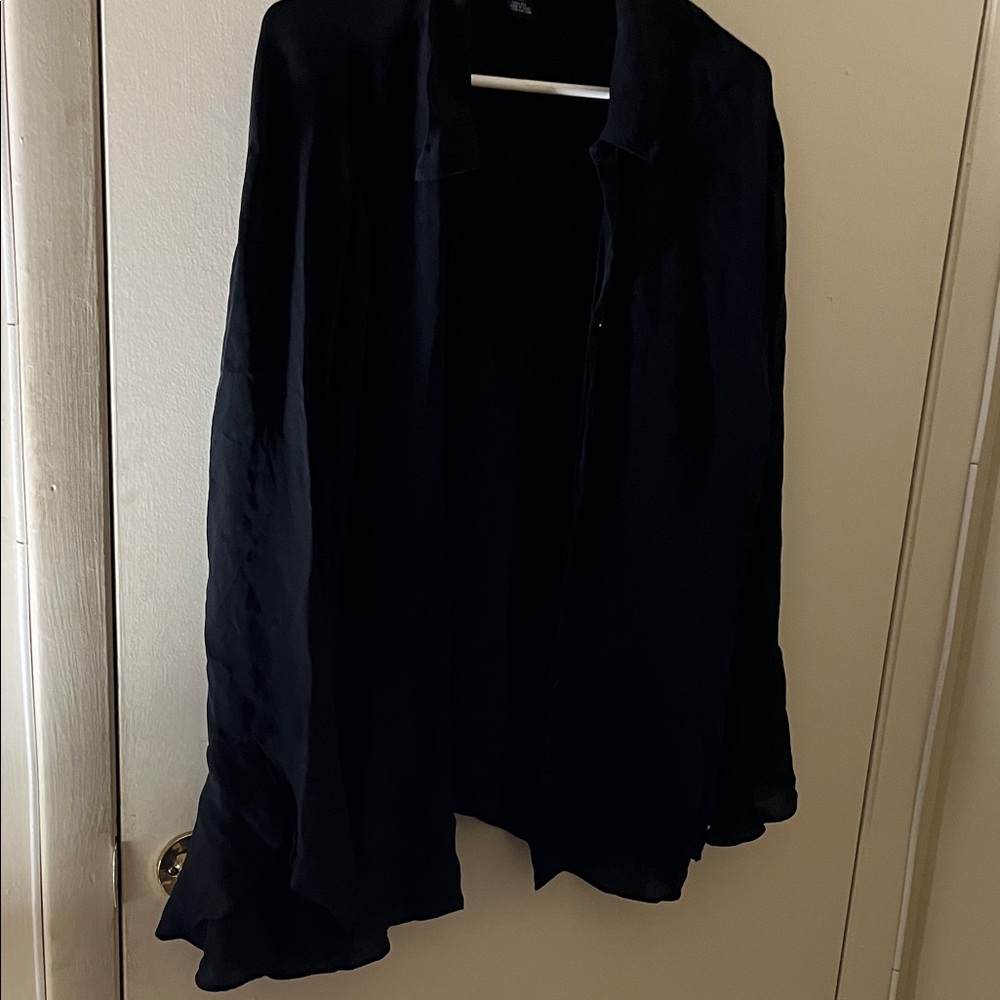Chic Black Women's Button Down Shirt